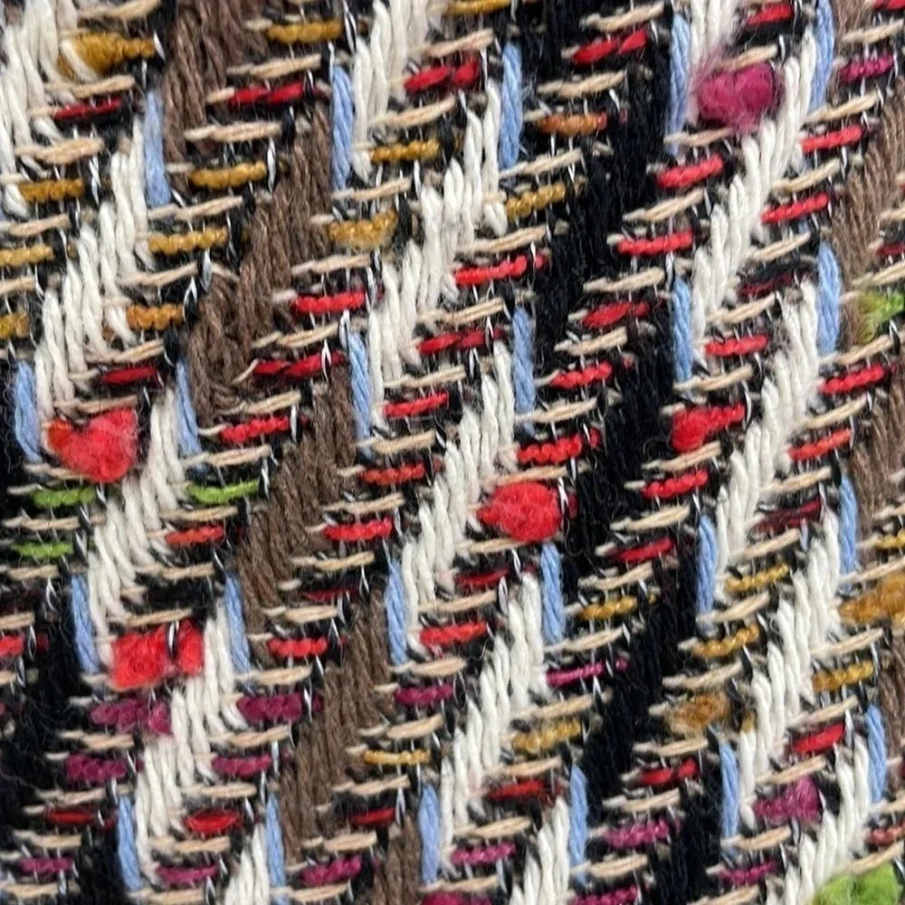 .OBJECT Tweed Skirt Mini Colorful Red Cream Size 40 - Picture 11 of 17